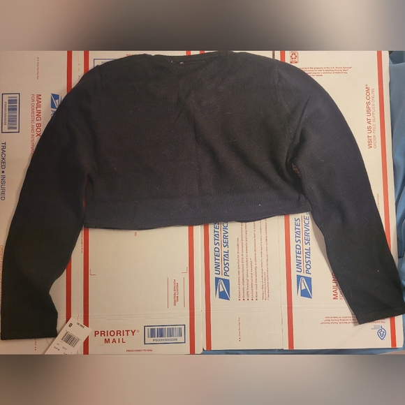 Sweet Charmers Big Girls 8 Long-Sleeve Faux-Pearl-Trimmed Cardigan - M - Picture 3 of 5